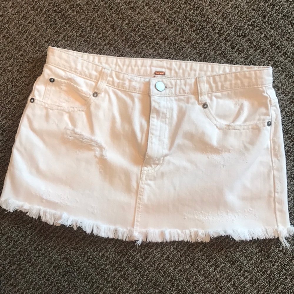 White Denim Free People Mini Skirt